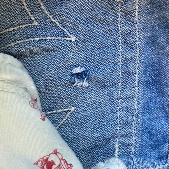 True Religion Joey Burmuda Shorts Denim Low Rise Women's 28 Made in USA - Picture 6 of 10